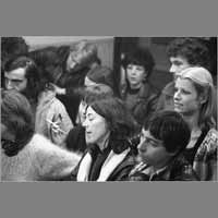 Annie Barberot, Sorj Chalandon, Michèle Grange, Béatrice Vallaeys, 23 février 1981, réunion dernier numéro ( © Photo Christian Poulin - 0021)