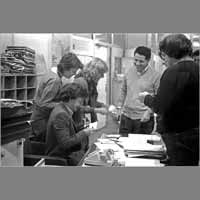 Jean-Marcel Bouguereau, Dominique Lempereur, Annette Lévy-Willard, Eric Hassan, François-Paul Boncour, 1983, rue de Lorraine ( © Photo Christian Poulin - 0093)