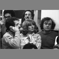 Jean-François Dars, Dimitri Provis, Annette Lévy-Willard, Jean Guisnel, 23 février 1981, réunion dernier numéro ( © Photo Christian Poulin - 0308)