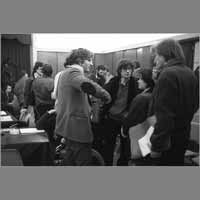 Philippe Gavi, Ricardo Ustaroz, Corine Hyafil, Jean-François Fogel, 21 février 1981, arrêt du journal ( © Photo Christian Poulin - 0440)