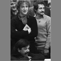 Jean-Baptiste Harang, Jacques Maigne, Michel Lépinay, Jean-François Dars, 23 février 1981, réunion dernier numéro ( © Photo Christian Poulin - 0513)