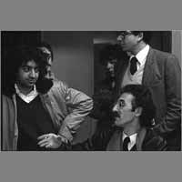 Stéphane Indjeyan, Michèle Grange, Dimitri Provis, Jean-Claude Zagdoun, 23 février 1981, réunion dernier numéro ( © Photo Christian Poulin - 0564)
